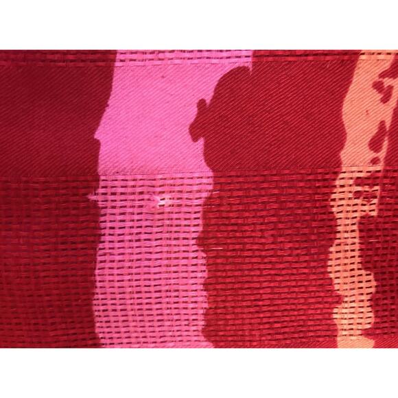 Guess Rectangular Scarf Striped Fringe Color Block FLAWS - Picture 6 of 12